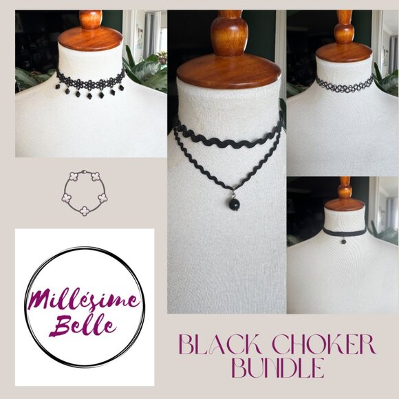 Black Choker Bundle of 6 - Picture 1 of 6